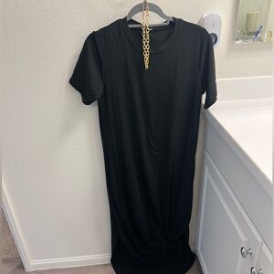 Black crew neck tee shirt dress